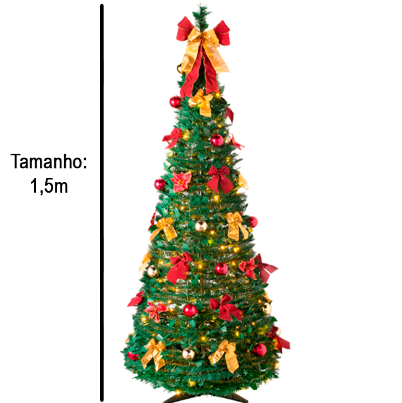 Árvore de Natal Retrátil [FÁCIL DE MONTAR] - LojasPacheco