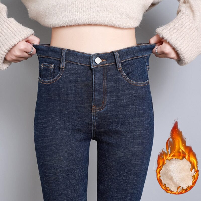 Calça Jeans Peluciada com Elastano