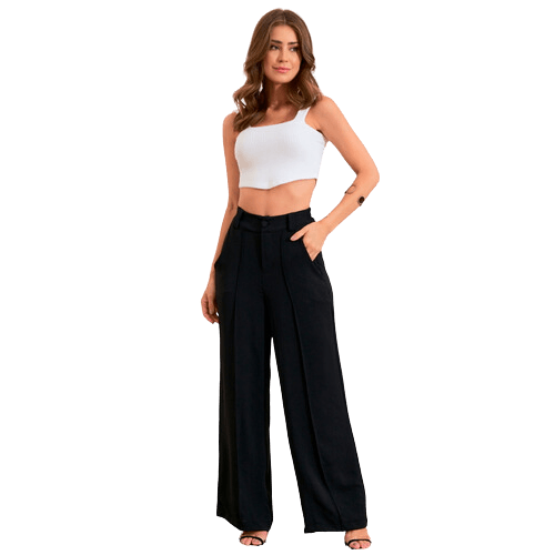 Calça Pantalona Social Feminina - LojasPacheco