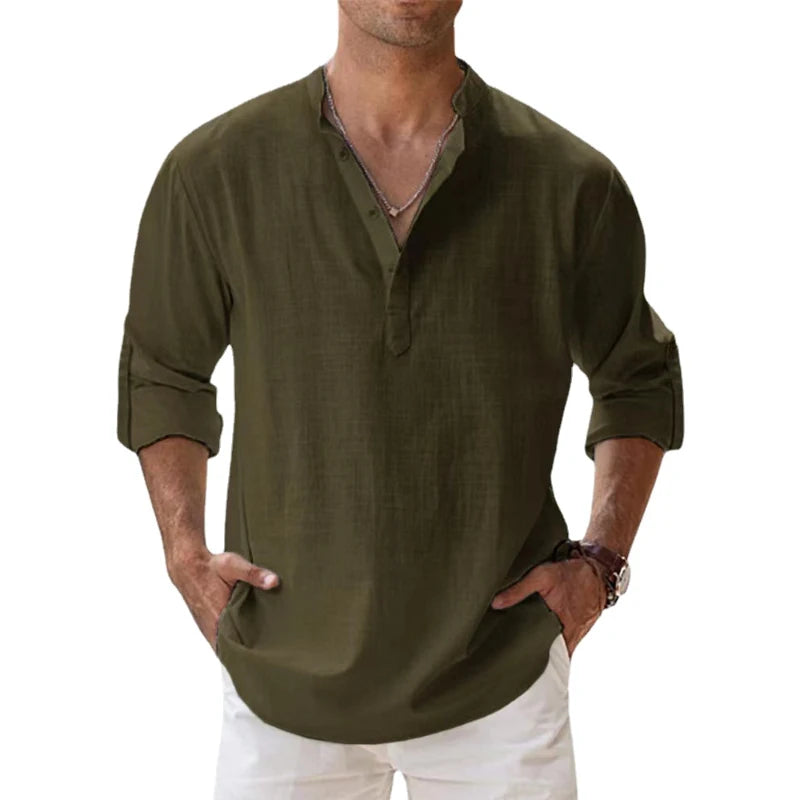 Camisa de Linho Masculina Premium - Conforto e Estilo