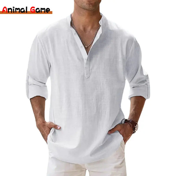 Camisa de Linho Masculina Premium - Conforto e Estilo