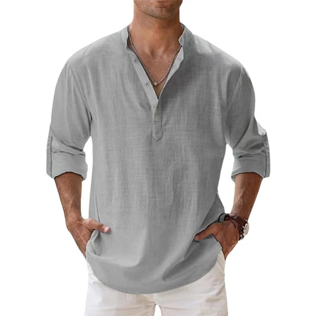 Camisa de Linho Masculina Premium - Conforto e Estilo