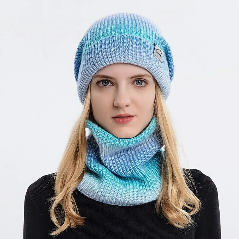 Gorro e Gola Degrade Forro Peluciado Kit Elegante