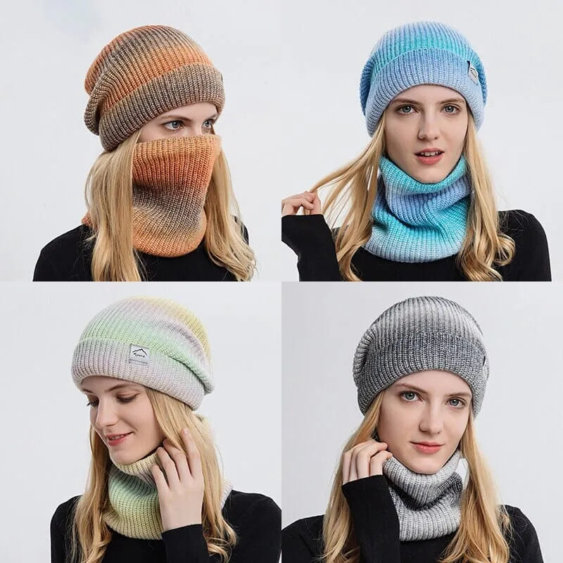 Gorro e Gola Degrade Forro Peluciado Kit Elegante