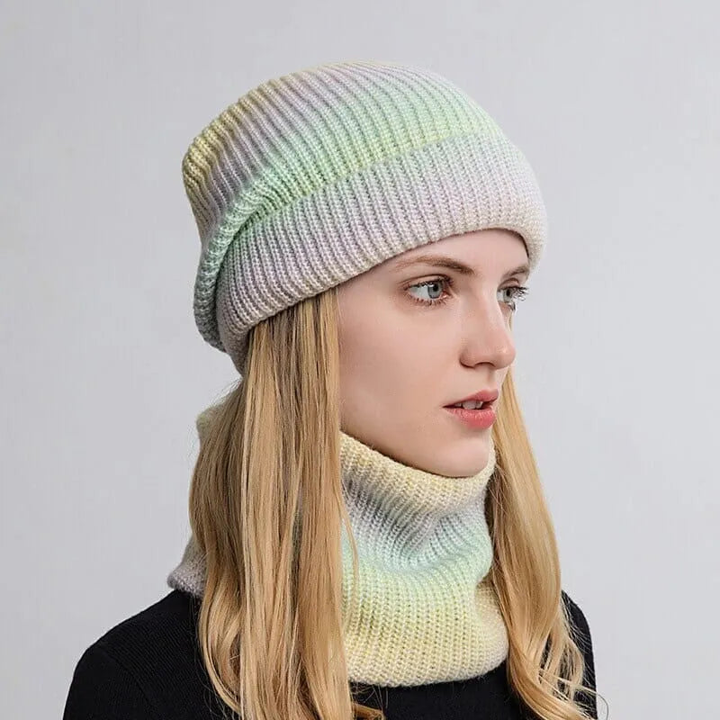 Gorro e Gola Degrade Forro Peluciado Kit Elegante