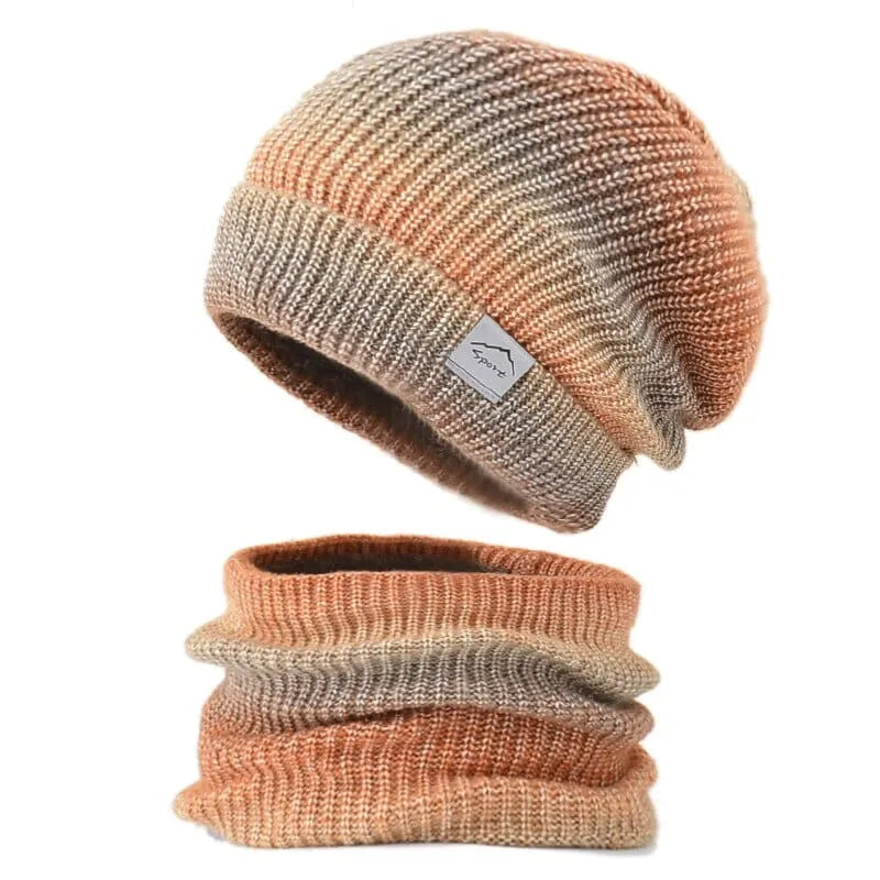 Gorro e Gola Degrade Forro Peluciado Kit Elegante