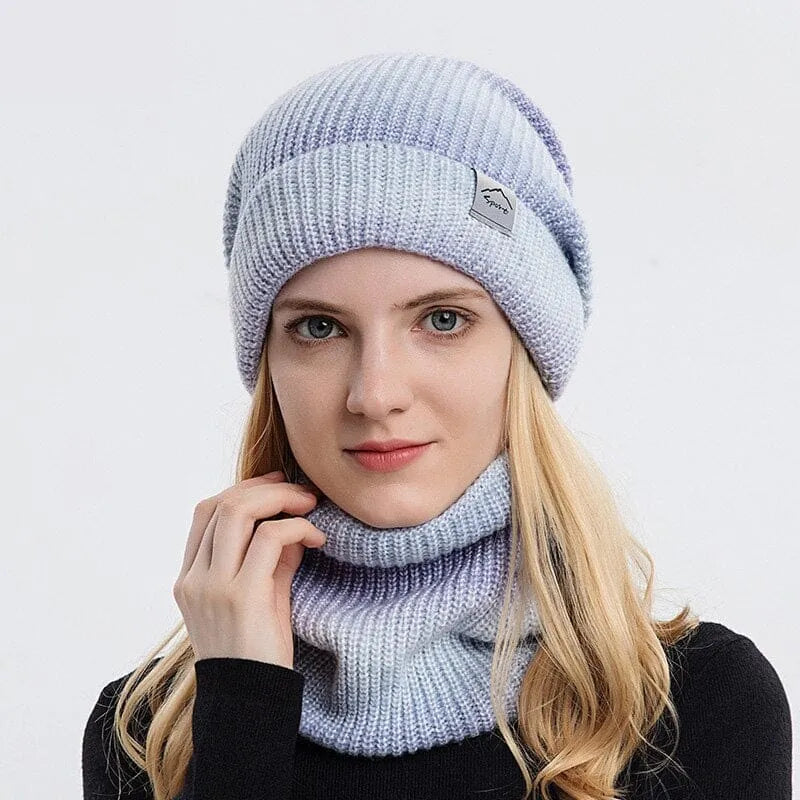 Gorro e Gola Degrade Forro Peluciado Kit Elegante