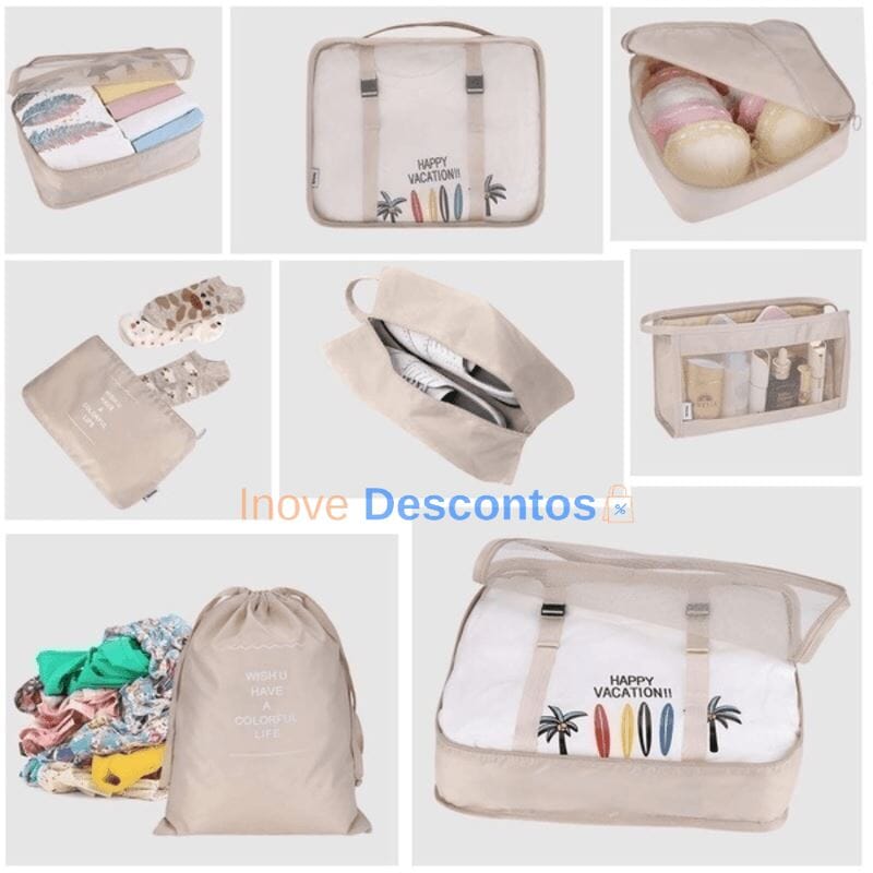 Kit de Bolsas Organizadoras à Prova D'Água 8 Peças - LojasPacheco