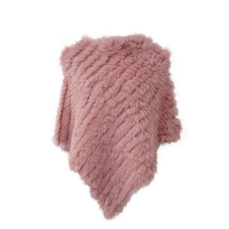 Poncho Feminino Luxuoso de Pele de Coelho LuxuryFur