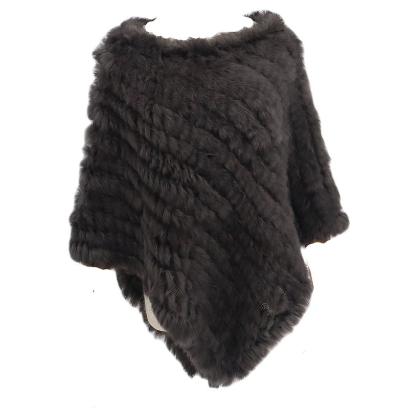 Poncho Feminino Luxuoso de Pele de Coelho LuxuryFur