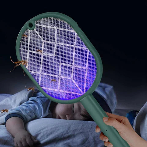 Raquete Elétrica Anti Mosquito com Led Ultravioleta