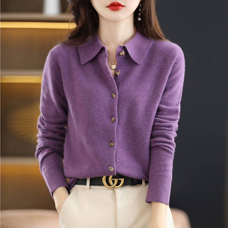 Suéter Feminino Polo de Inverno Luxuoso EleganceWeave