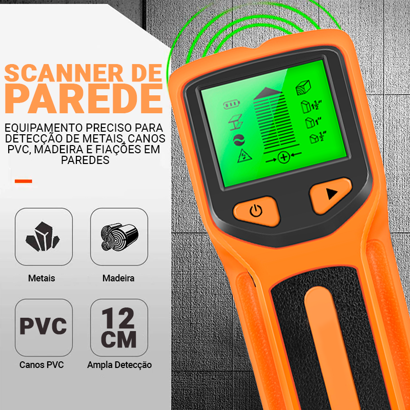 Scanner Profissional de Parede Para Metais Cano PVC Madeira e Fiação - LojasPacheco