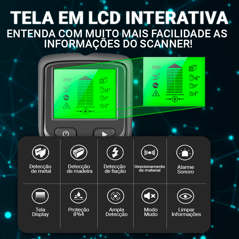 Scanner Profissional de Parede Para Metais Cano PVC Madeira e Fiação - LojasPacheco